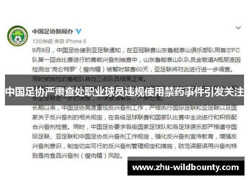 中国足协严肃查处职业球员违规使用禁药事件引发关注